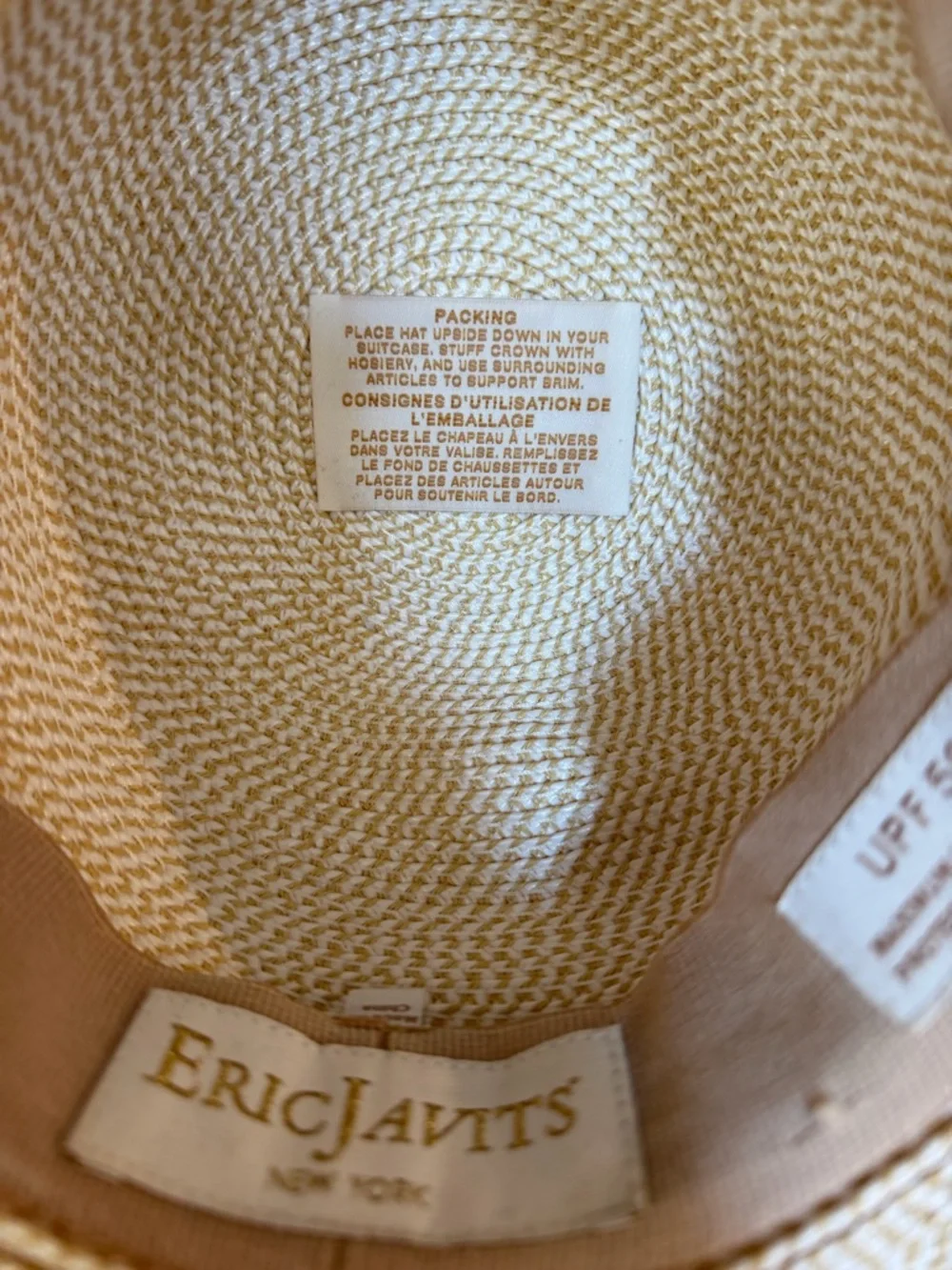 Eric Javits large, wide brim hat. Color white mix. 6.5” brim - Picture 9 of 10